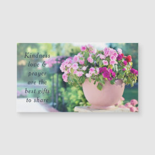 Pink Floral Photography Kindness Quote Magnet