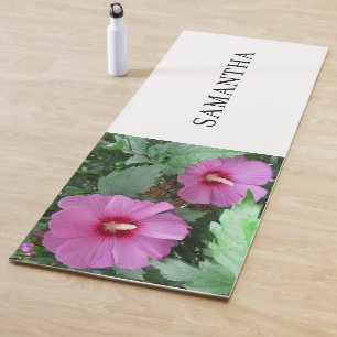 Pink Floral Photography Rose of Sharon Yoga Mat
