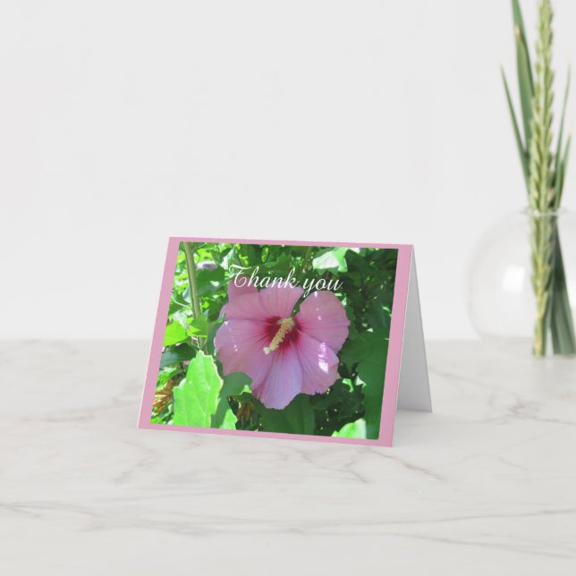 Pink Floral Photography  Thank You Card (Front)