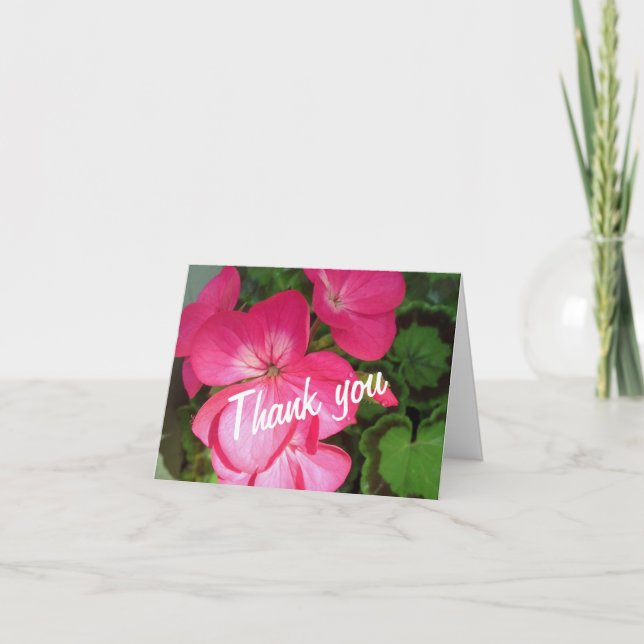 Pink Floral Photography Thank You Card (Front)