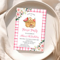 Pink Floral Picnic Basket Picnic Birthday