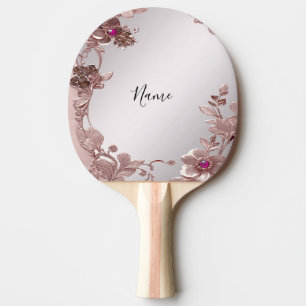 Pink Floral Ping Pong Paddle