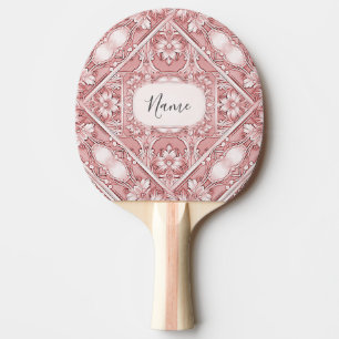 Pink Floral Ping Pong Paddle