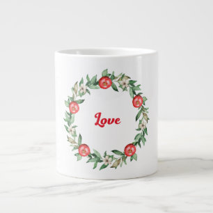 Pink Floral Pomegranate Jumbo Love Mug