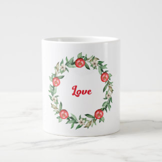 Pink Floral Pomegranate Jumbo Love Mug