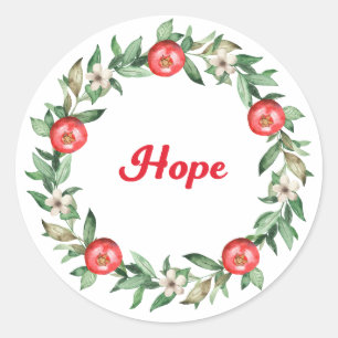 Pink Floral Pomegranate Spiritual Stickers - Hope