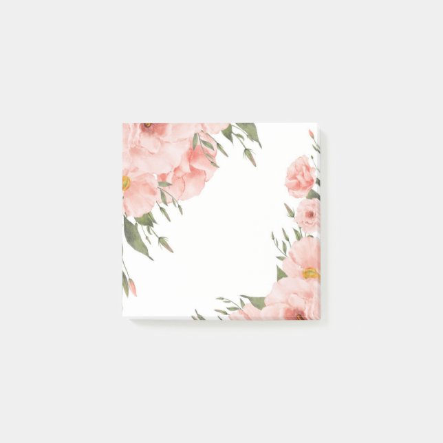 Pink Floral Post-it Notes (Front)