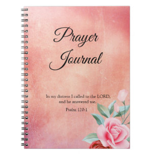 Pink Floral Prayer Journal with Scripture