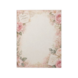 Pink Floral Prayer Notes Notepad