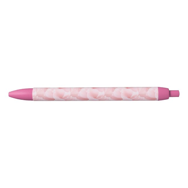 Pink Floral Pretty Girly Black Ink Pen (Front)