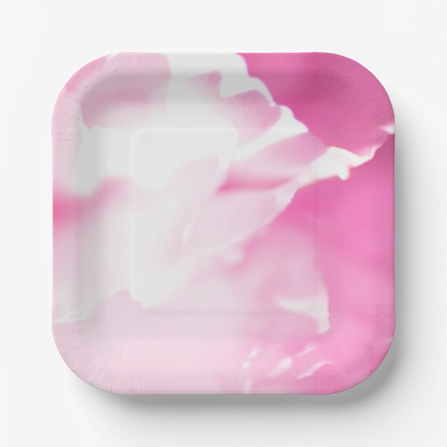 Pink Floral Print Paper Plate (Front)