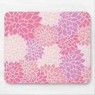 Pink Floral Printed Mousepad
