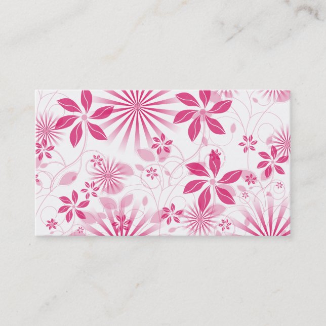 Pink Floral Profile Card Template (Front)