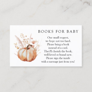 Pink Floral Pumpkin Books for Baby Enclosure Card
