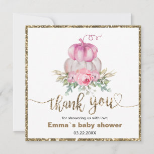 Pink Floral Pumpkins Fall thank you