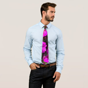 Pink Floral Purple Art Abstract Gift Wedding Favou Tie