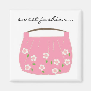 Pink Floral Purse Magnet