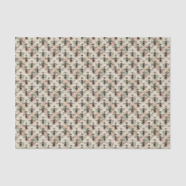 Pink Floral Queen Bee Tissue Paper (Front)