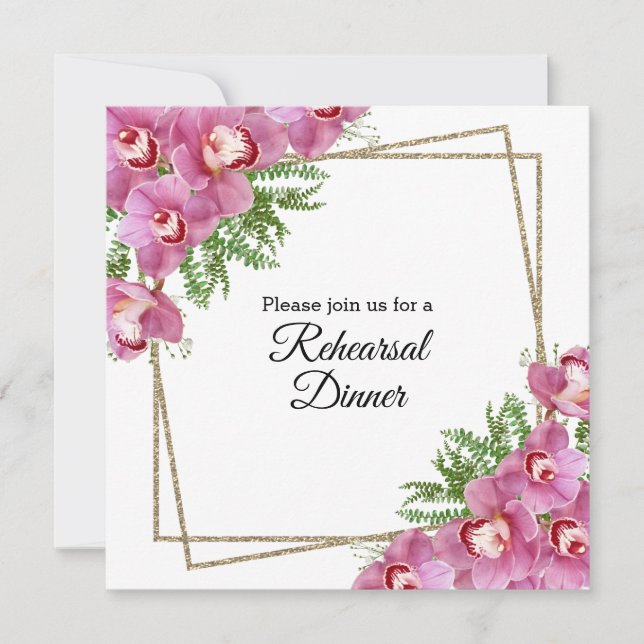 Pink Floral - Rehearsal Dinner Invitation (Front)