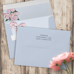 Pink Floral Return Address Cherry Blossoms Envelope