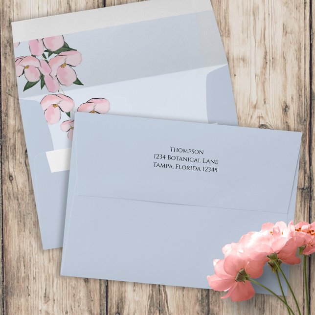 Pink Floral Return Address Cherry Blossoms Envelope (Creator Uploaded)