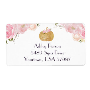 pink Floral return address label