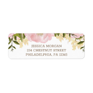 Pink Floral Return Address Labels