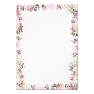 Pink Floral Rose Frame Photo Print