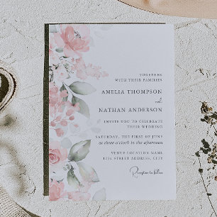 Pink Floral Rose Gold Butterfly Wedding