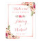 Pink Floral Rose Gold Wedding Welcome Sign
