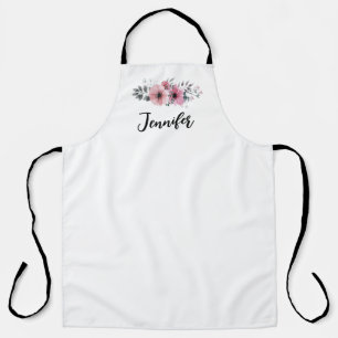 Pink Floral Rose Kitchen Apron