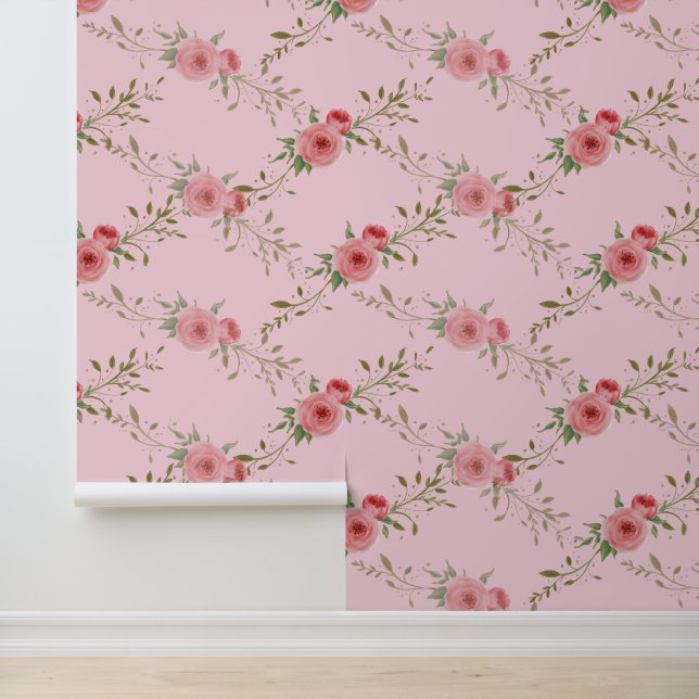 Pink Floral Rose Vine  Wallpaper (Application)