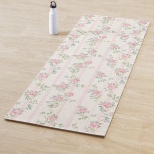 Pink Floral Rose Yoga Mat