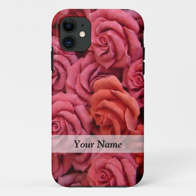 Pink floral roses Case-Mate iPhone case (Back)