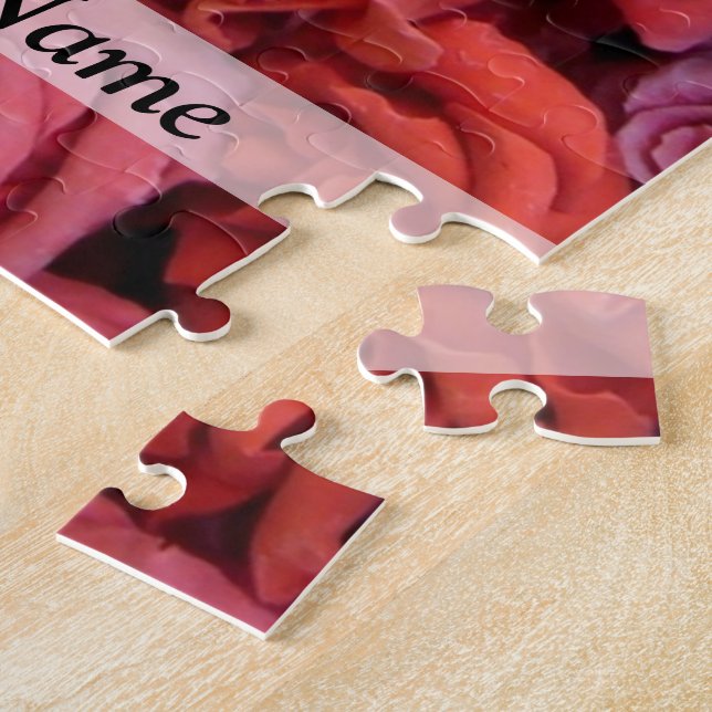 Pink floral roses jigsaw puzzle (Side)