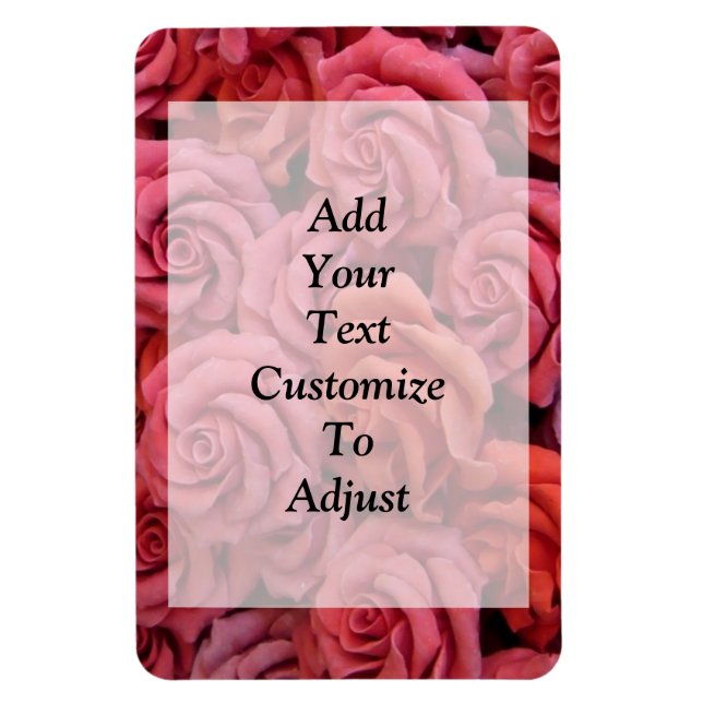 Pink floral roses magnet (Vertical)