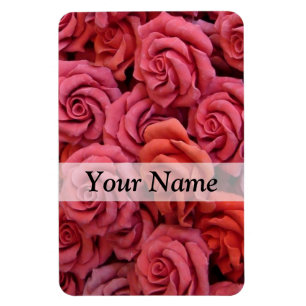 Pink floral roses magnet