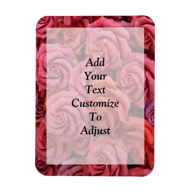 Pink floral roses magnet (Vertical)