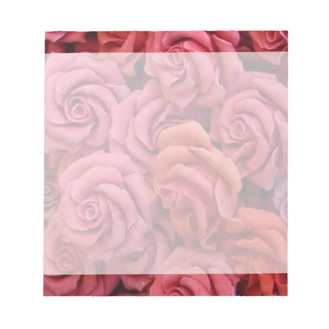Pink floral roses notepad (Front)