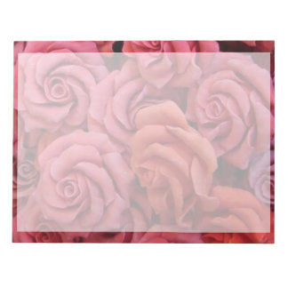 Pink floral roses notepad