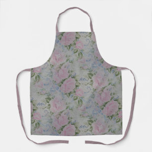Pink Floral Roses Vintage Apron