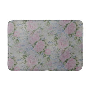 Pink Floral Roses Vintage Bath Mat