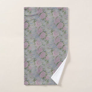 Pink Floral Roses Vintage Hand Towel