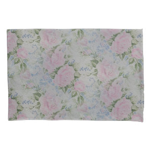 Pink Floral Roses Vintage Pillowcase
