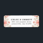 Pink Floral Rustic Chic Wedding Return Address<br><div class="desc">Designed to coordinate with the Airy Blush Rose invitation suite,  this return address label features blush pink roses surrounded by Matte Gold Leaves. Simple,  modern and elegant.</div>