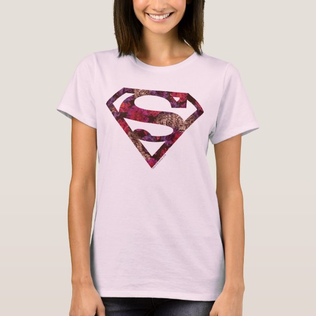 Pink Floral S-Shield T-Shirt (Front)