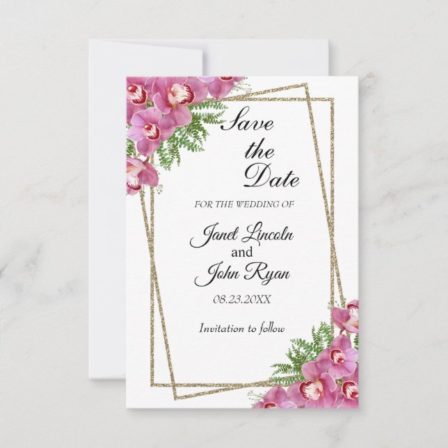 Pink Floral - Save the Date (Front)