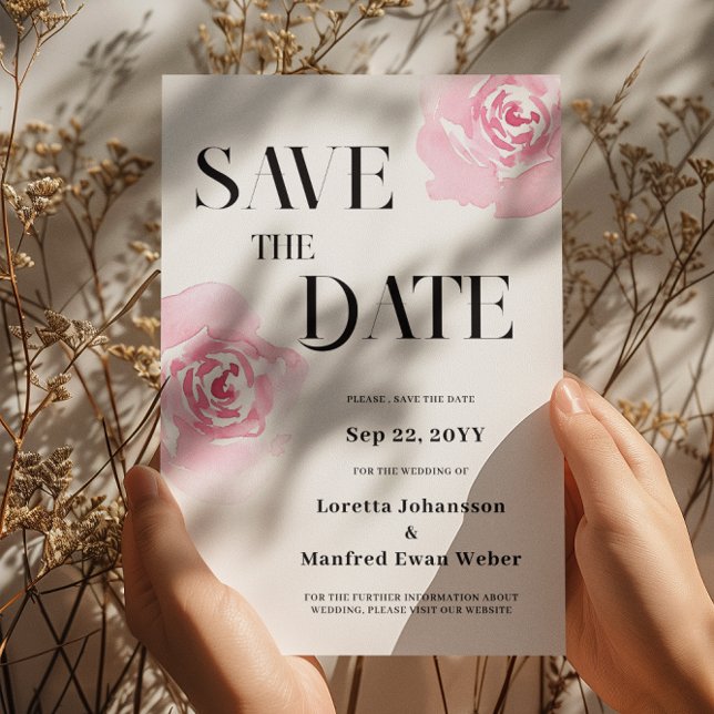 Pink Floral Save the date Invitation (Creator Uploaded)