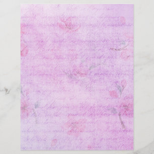 Pink Floral Shabby Chic Scrapbook Ephemera