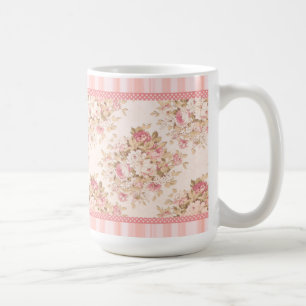 Pink Floral Shabby Roses Mug